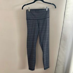 Closet closing sale Lululemon Black & Gray Striped Space Dye Leggings Sz XS